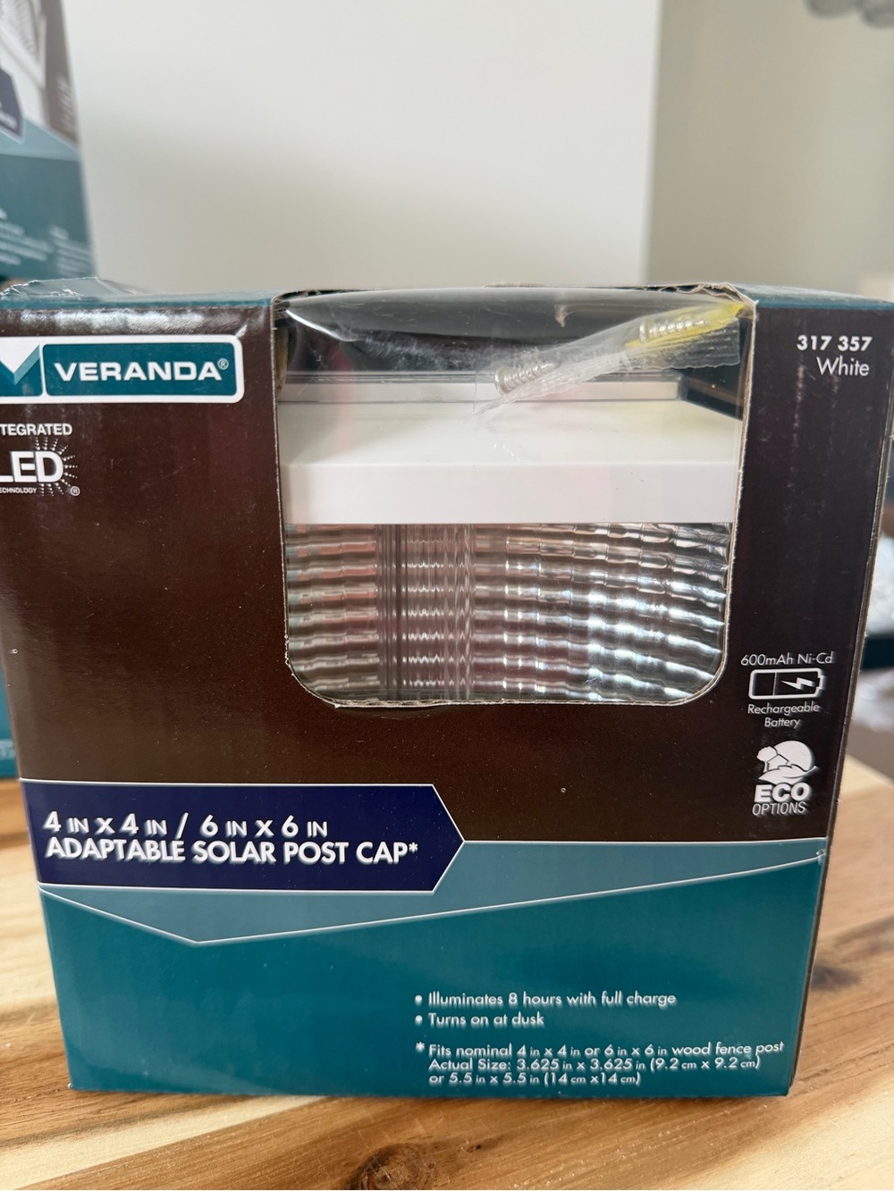 New Veranda White Adaptable Solar Post Cap - 4x4 / 6x6